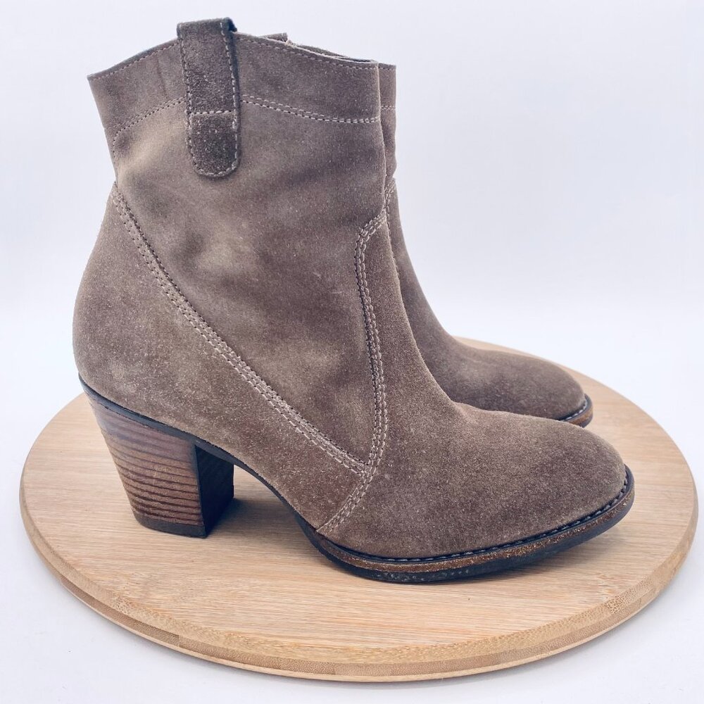 Paul Green Jax Boots Womens 5.5 Beige Suede Ankle Zip Western